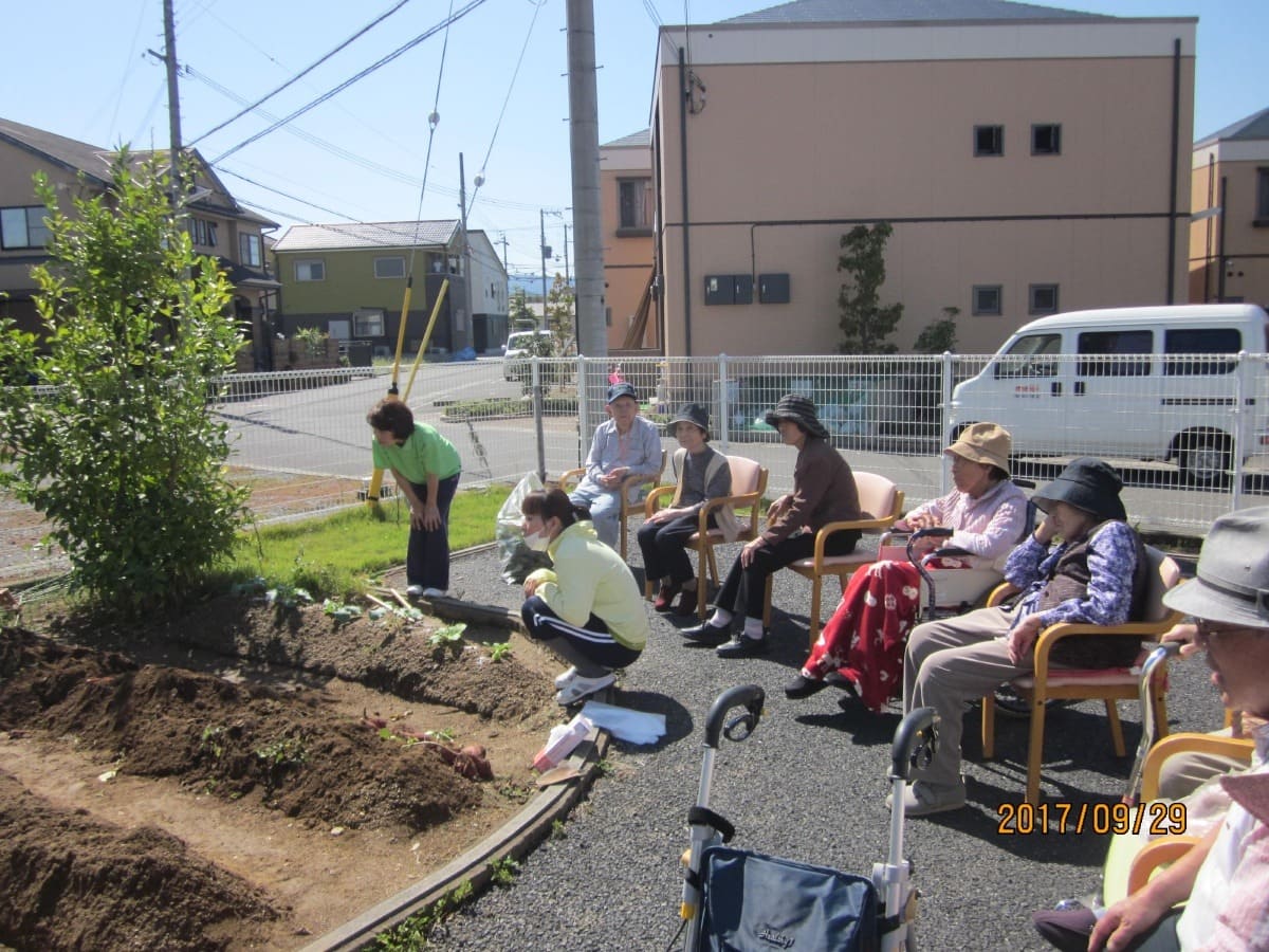 施設内農園収穫の様子